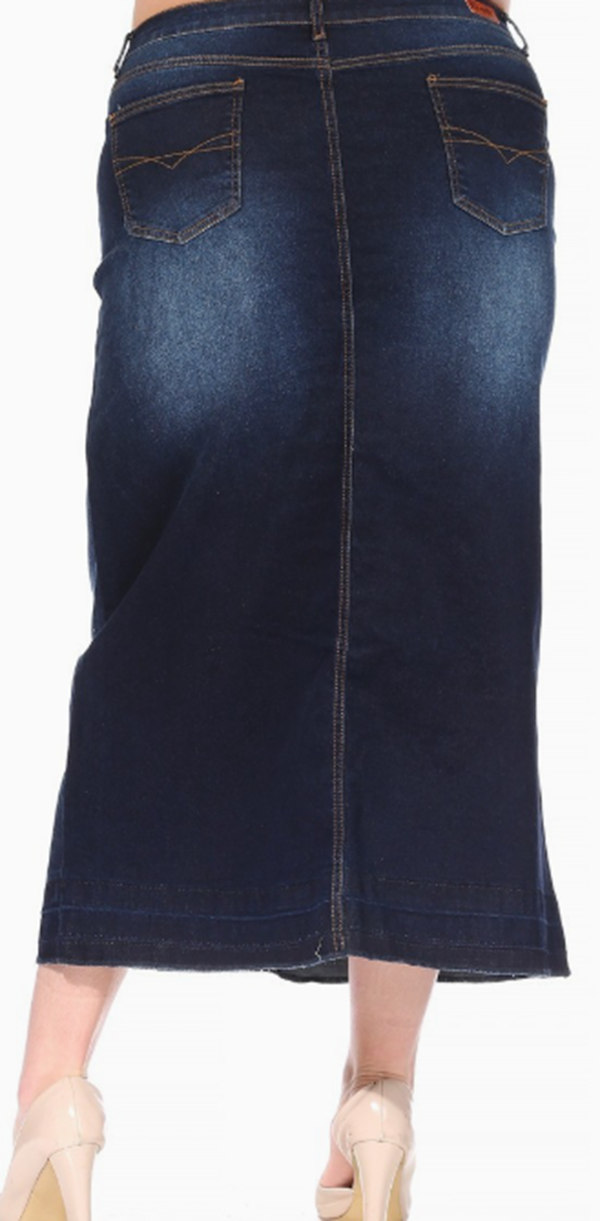 NEW! "Lenora" Dark Indigo Maxi Jean Skirt (Zipper style) S-3X Arriving In Stock 5/31