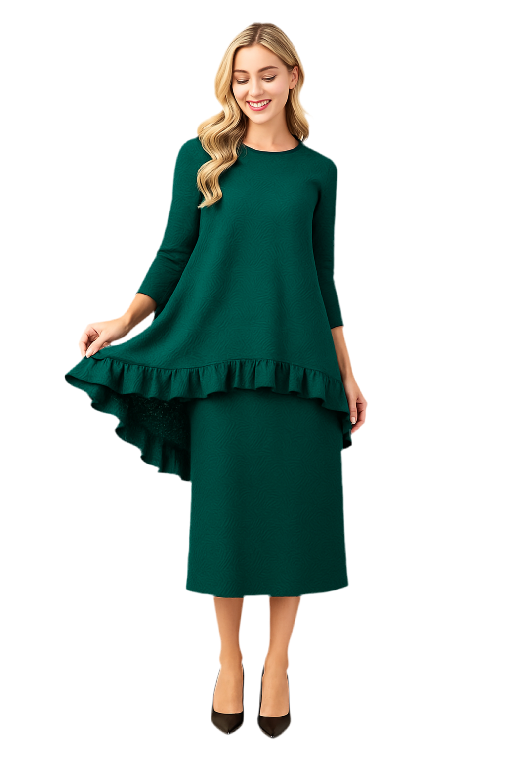 NEW! Dark Green  35" Skirt : S-4X