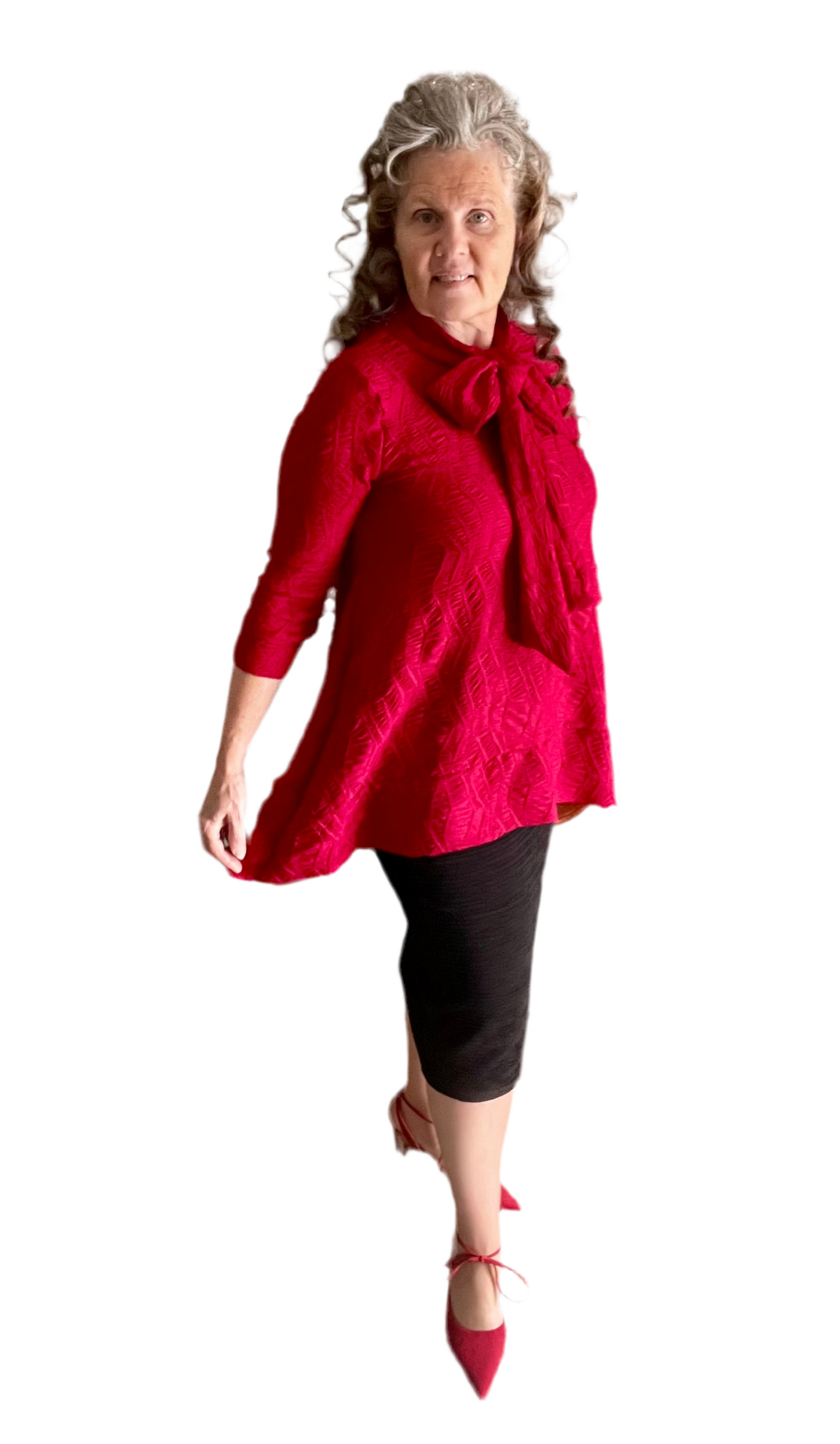 Cranberry Red Bow Top! Small FINAL SALE! Cannot Be Returned!