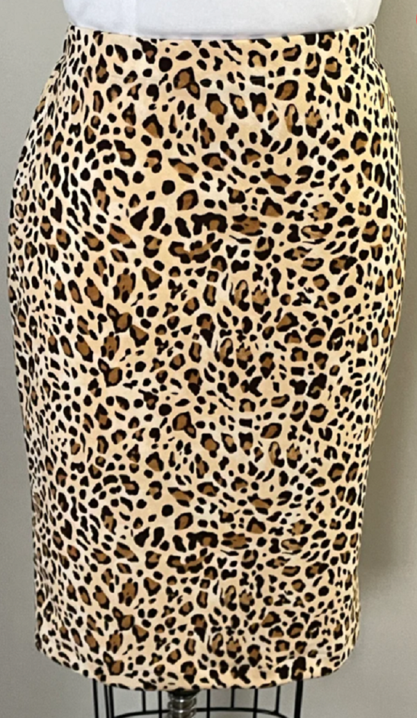 Leopard Straight Skirt: 26" Long Size: XL & 2X FINAL SALE! Cannot Be Returned1
