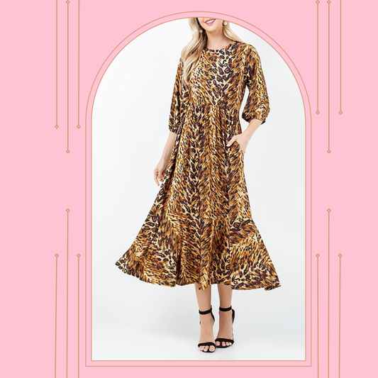 New! "Lynda" Animal Print Dress: S-3X  Arriving In Stock: 10/29 & 10/31