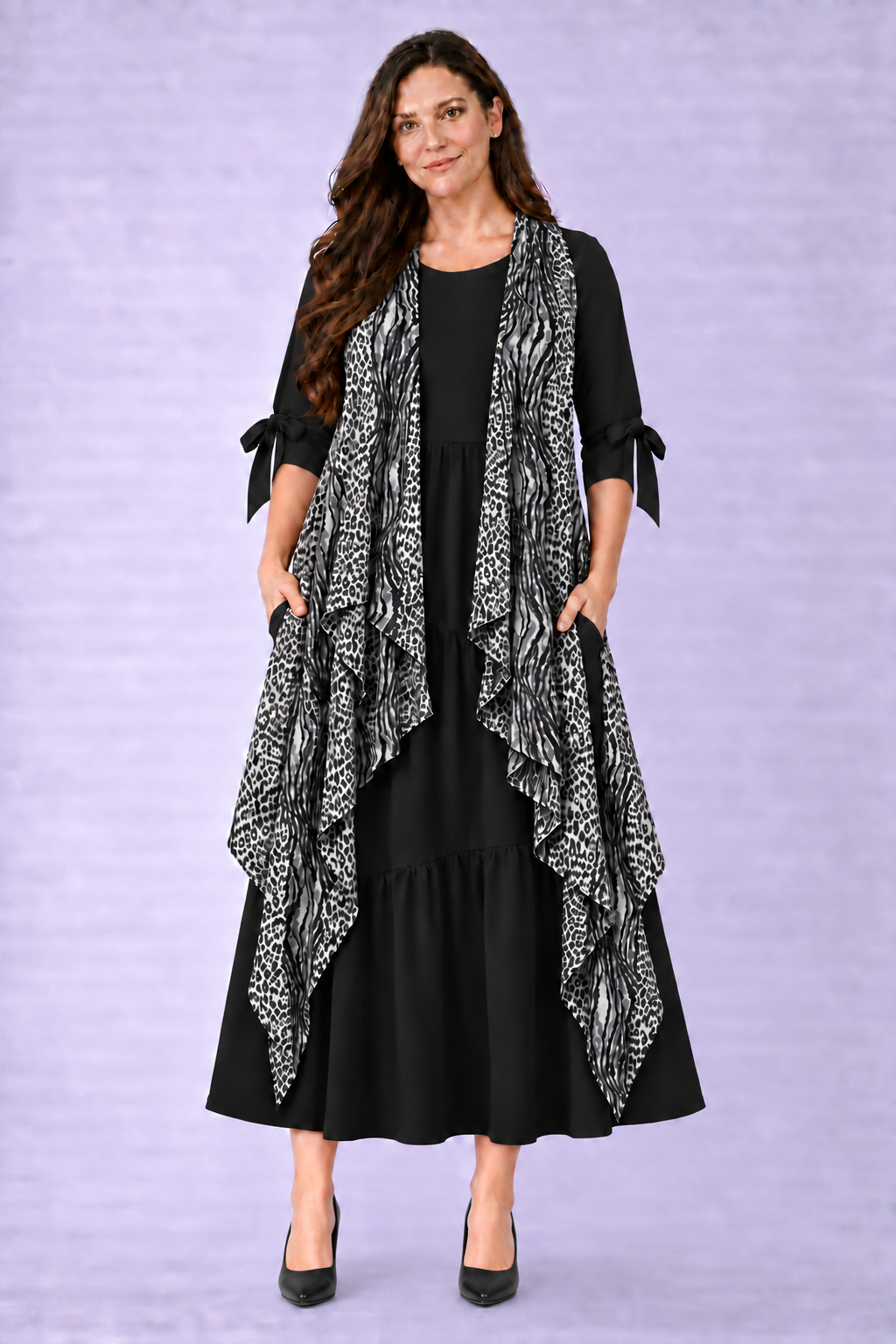Black Animal Print Vest (One Size Fits Most Up To 1X)