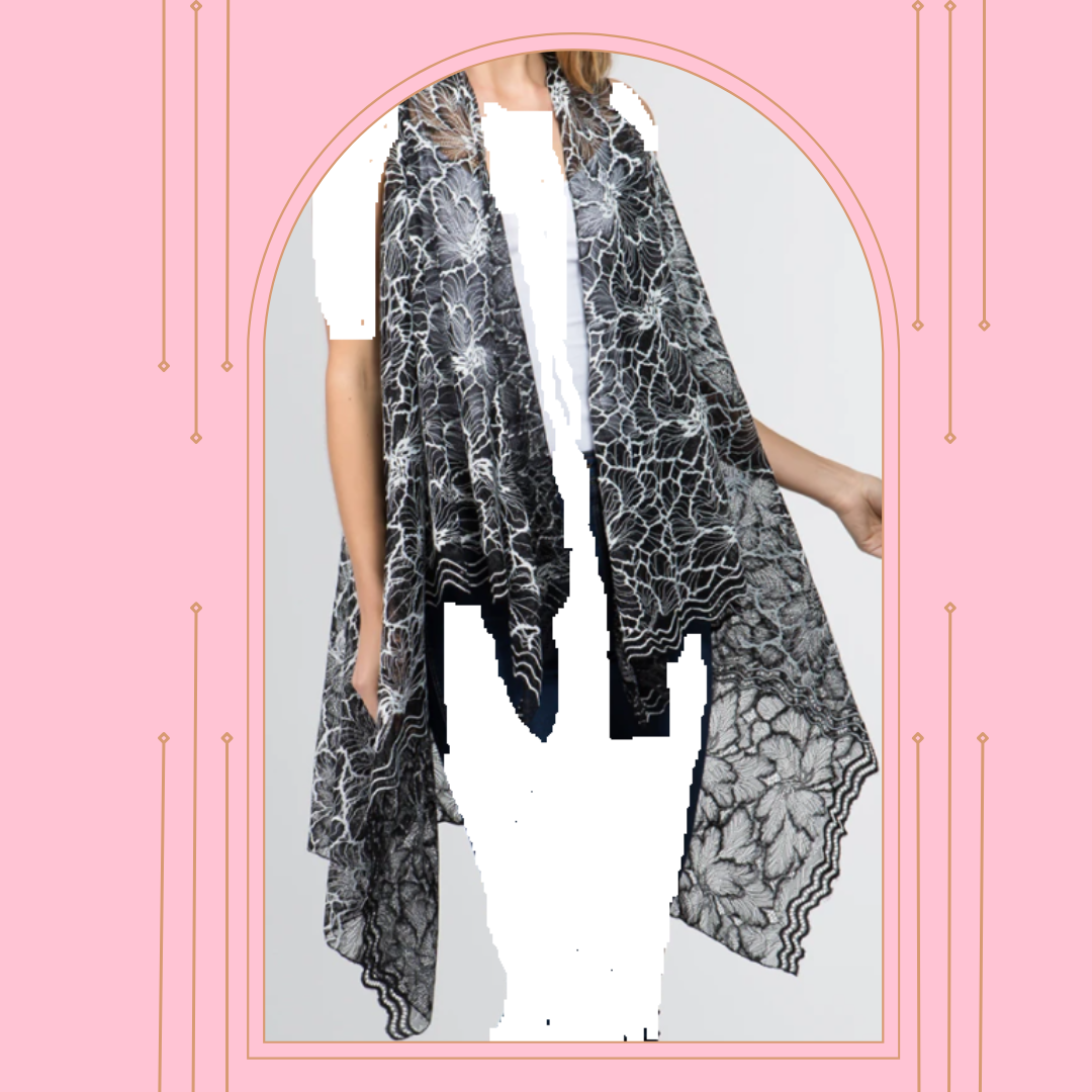 Black/White Lace Vest (S-2X)