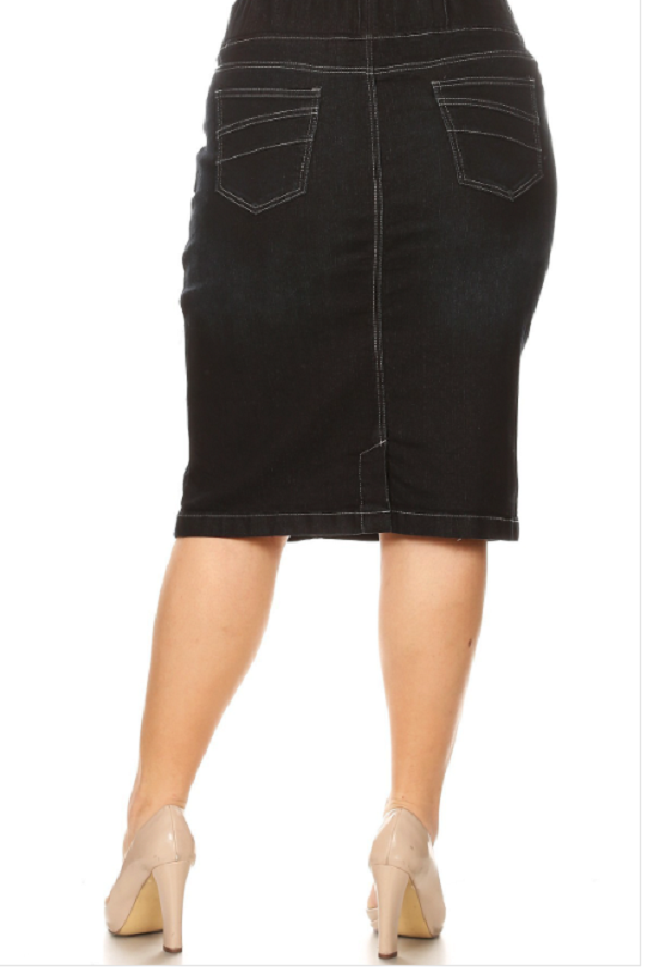 The "Juliet" Black "Washed" Denim Skirt XS FINAL SALE! Cannot Be Returned!