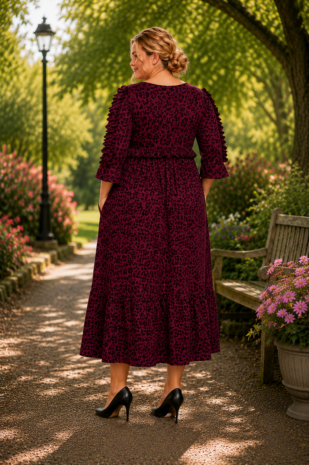 Pre-Order: NEW! "Arianna" Burgundy Leopard Dress: S-3X Arriving in Stock: Early to Mid July!