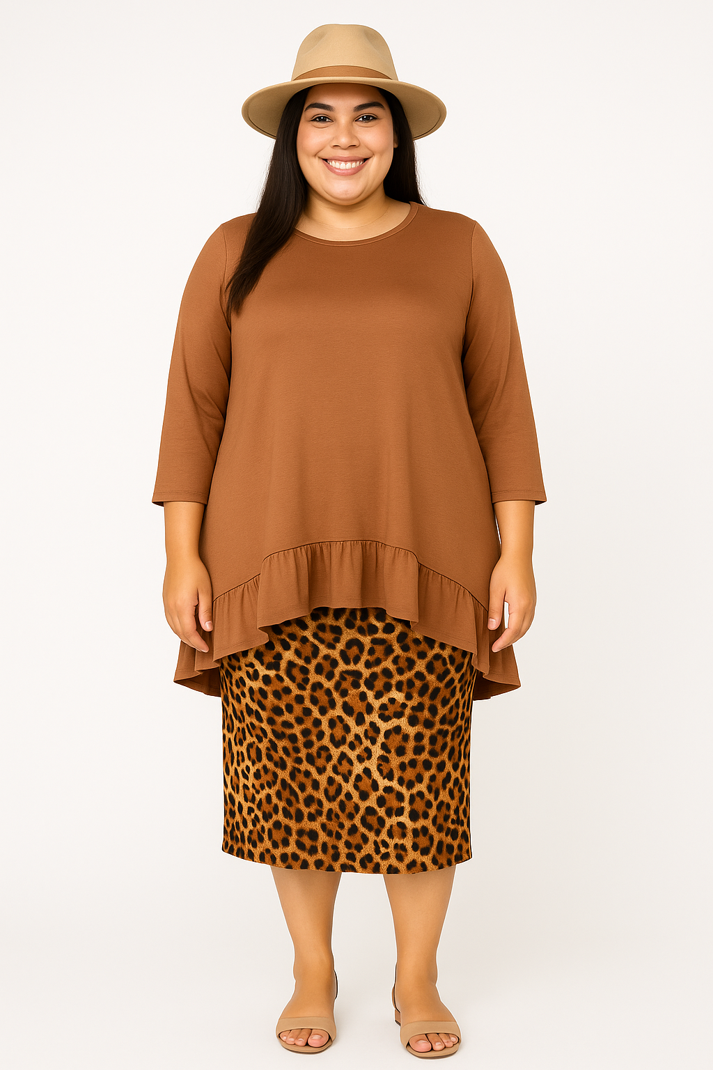 NEW! "Clay" Ruffle Top: S-3X