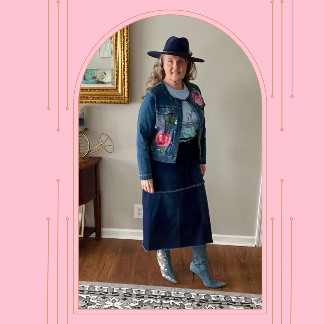 NEW! "Darla" 32" Jean Skirt S-3X