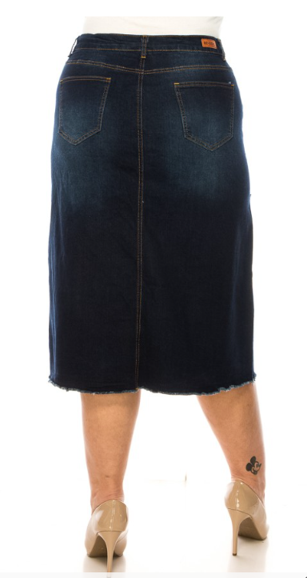 NEW! "Darla" 32" Jean Skirt S-3X