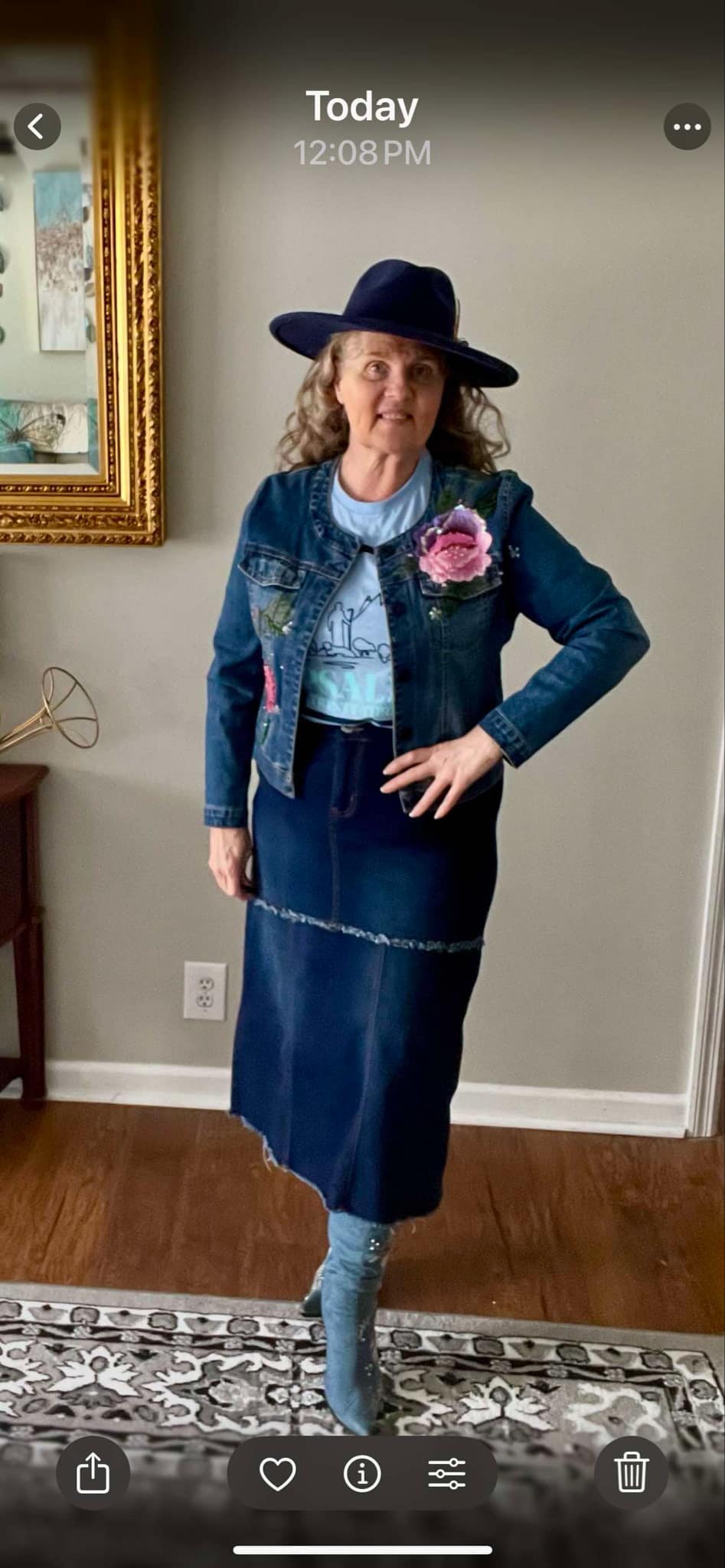 NEW! "Darla" 32" Jean Skirt S-3X