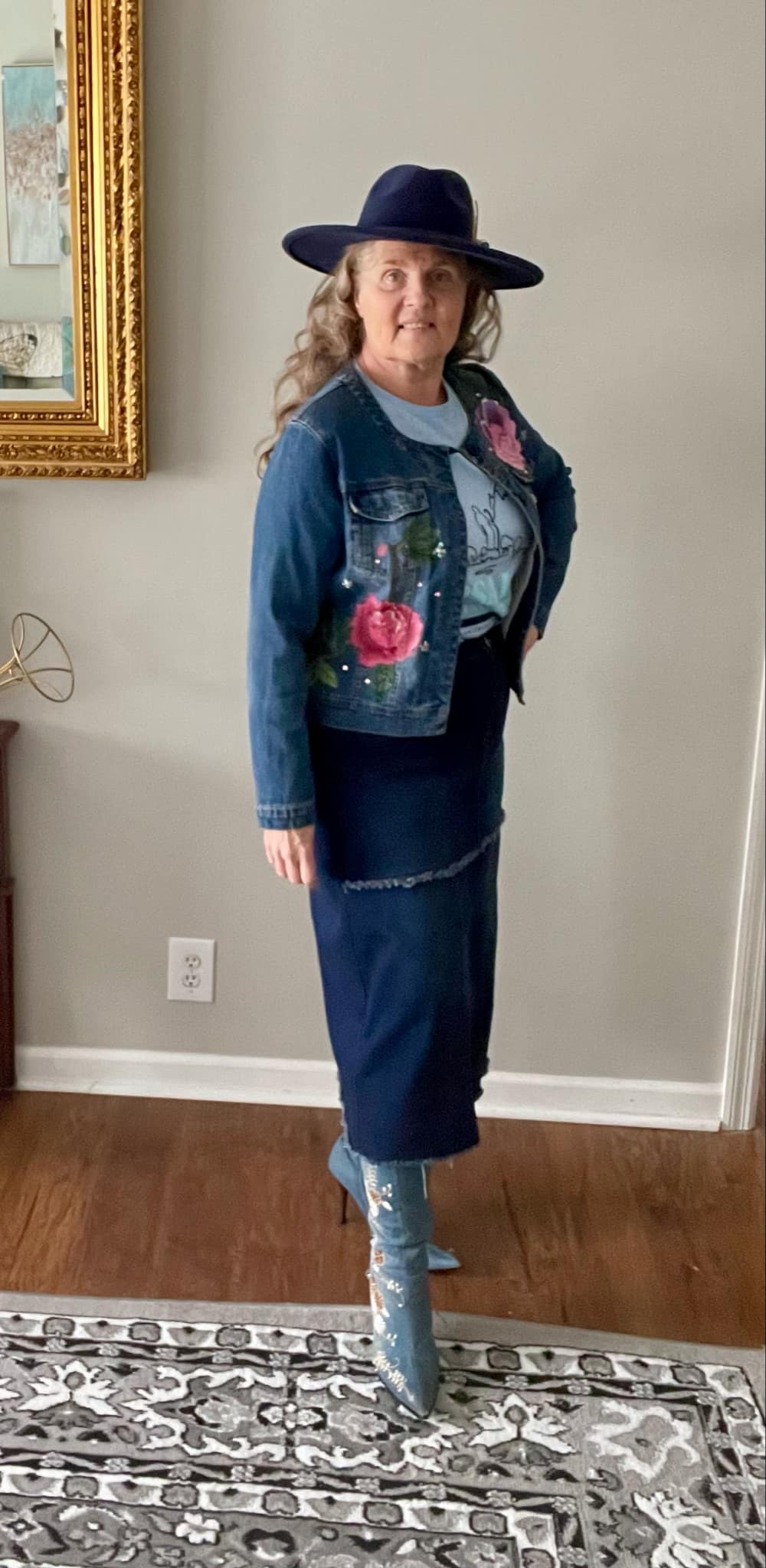 NEW! "Darla" 32" Jean Skirt S-3X