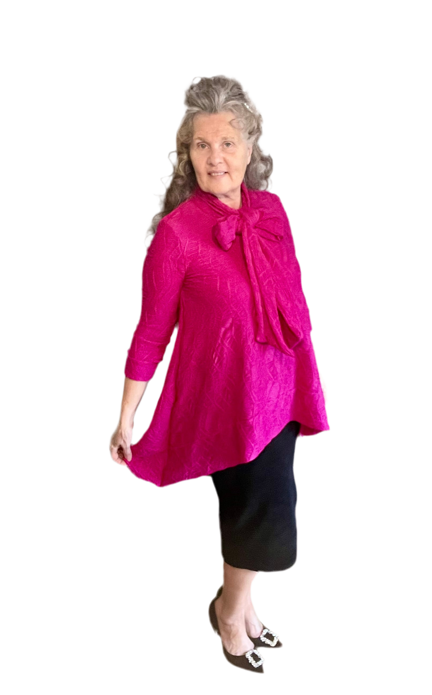 Hot Pink Bow Top! S-M. FINAL SALE! Cannot Be Returned!