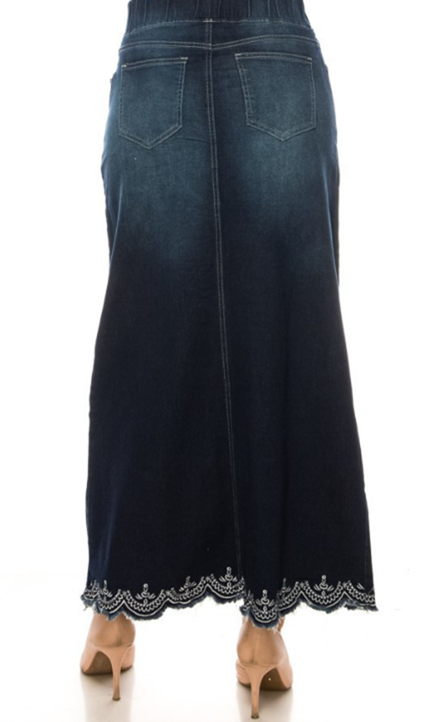 The “Lacey” Maxi Denim Skirt: S-5X. Best Selling!