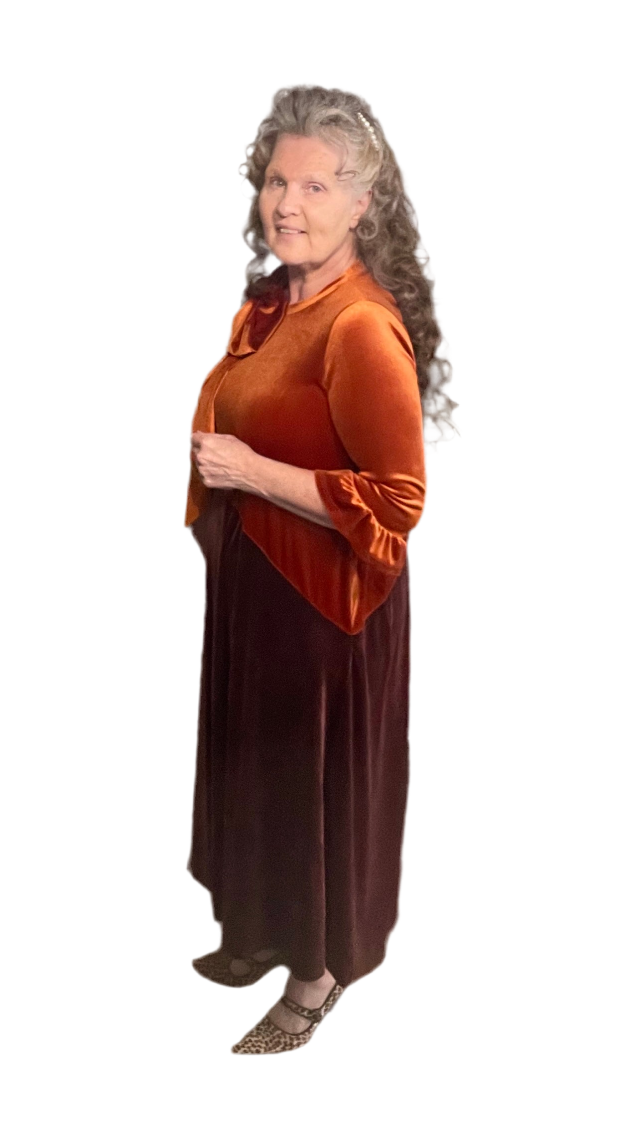 Copper/Brown Velvet Dress. S-3X. Can Be Returned For Exchange Only!
