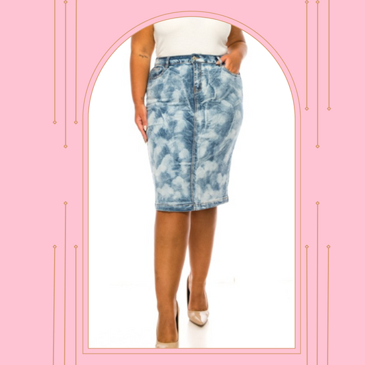NEW! "Flora" Jean Skirt : S-3X