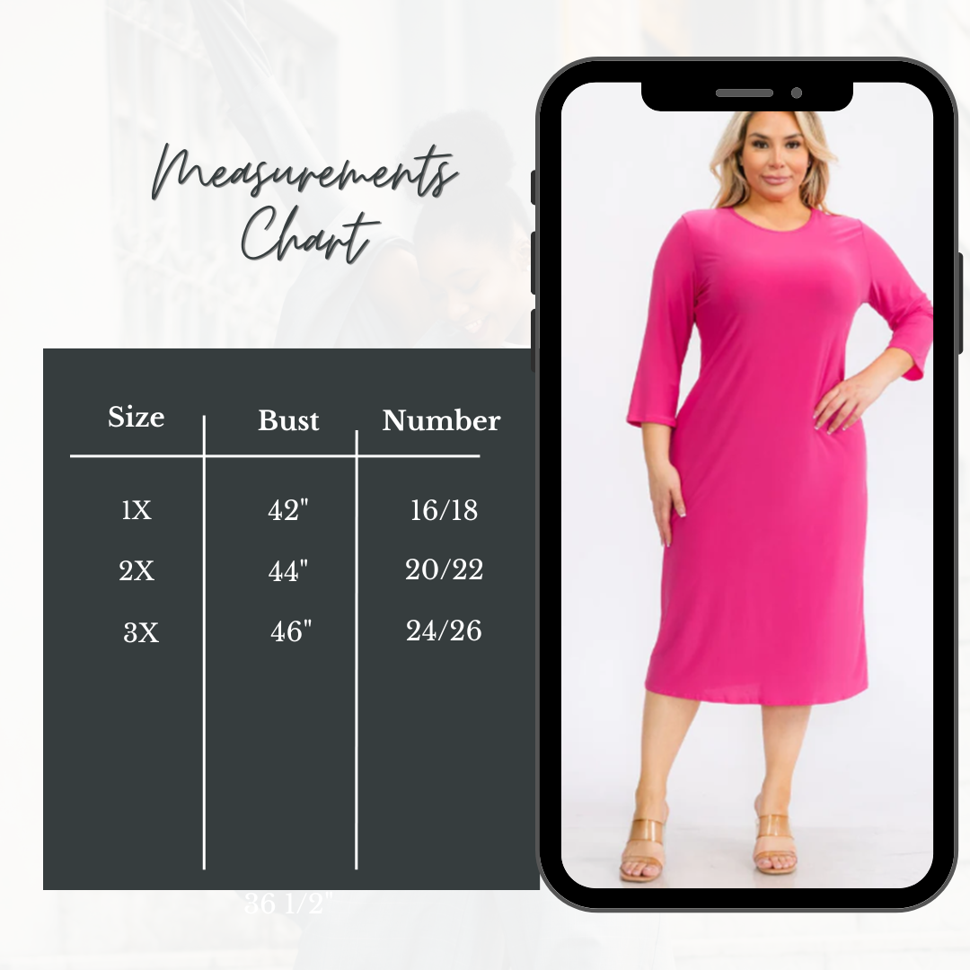 NEW! Fuchsia Layering Dress: 1X-3X Arriving in Stock: 9/27