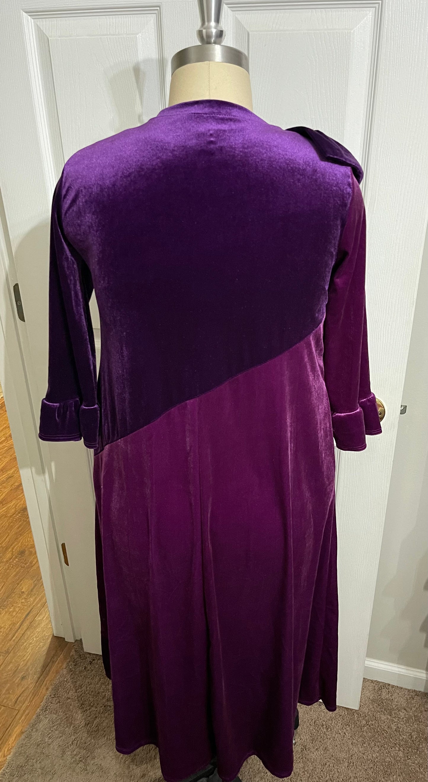 Purple/Plum Velvet Dress: S-3X. Can Be Returned For Exchange Only!