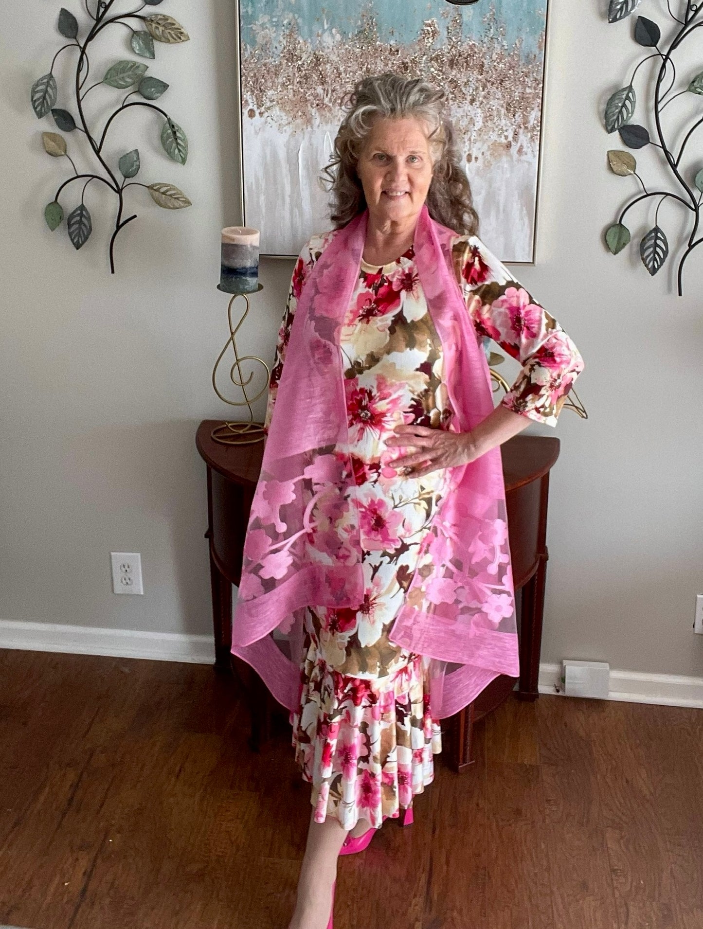 Pink Floral Ruffle Dress: Small FINAL SALE! Cannot Be Returned!