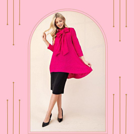 Hot Pink Bow Top!  S-M. FINAL SALE! Cannot Be Returned!