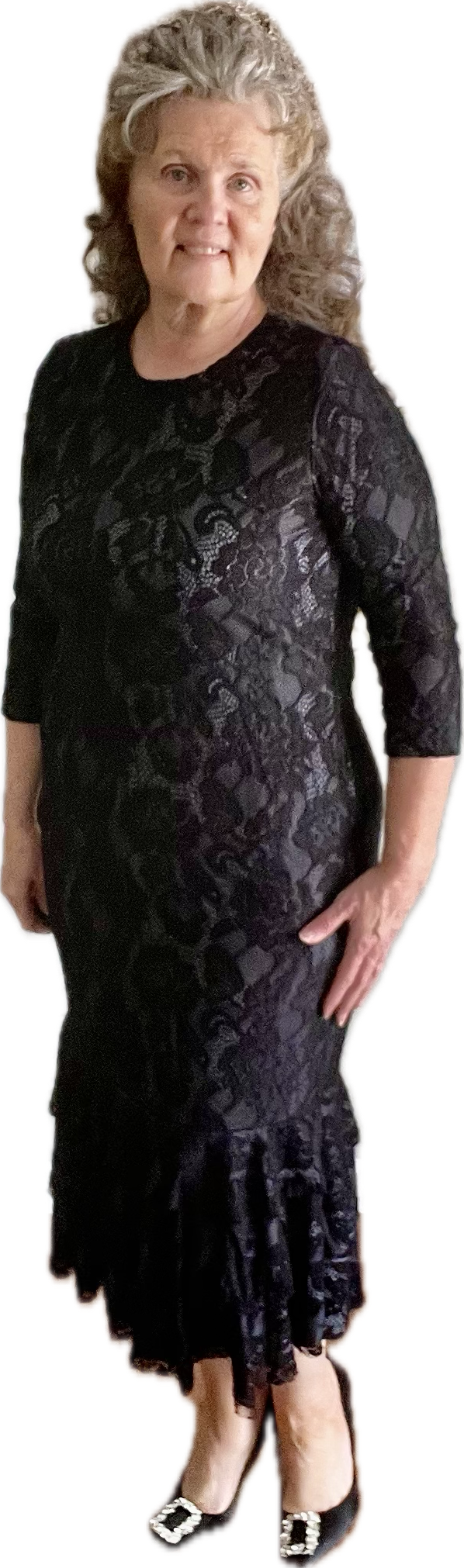 BLACK LACE MIDI DRESS WITH LINING  Small only. FINAL SALE! Cannot Be Returned!