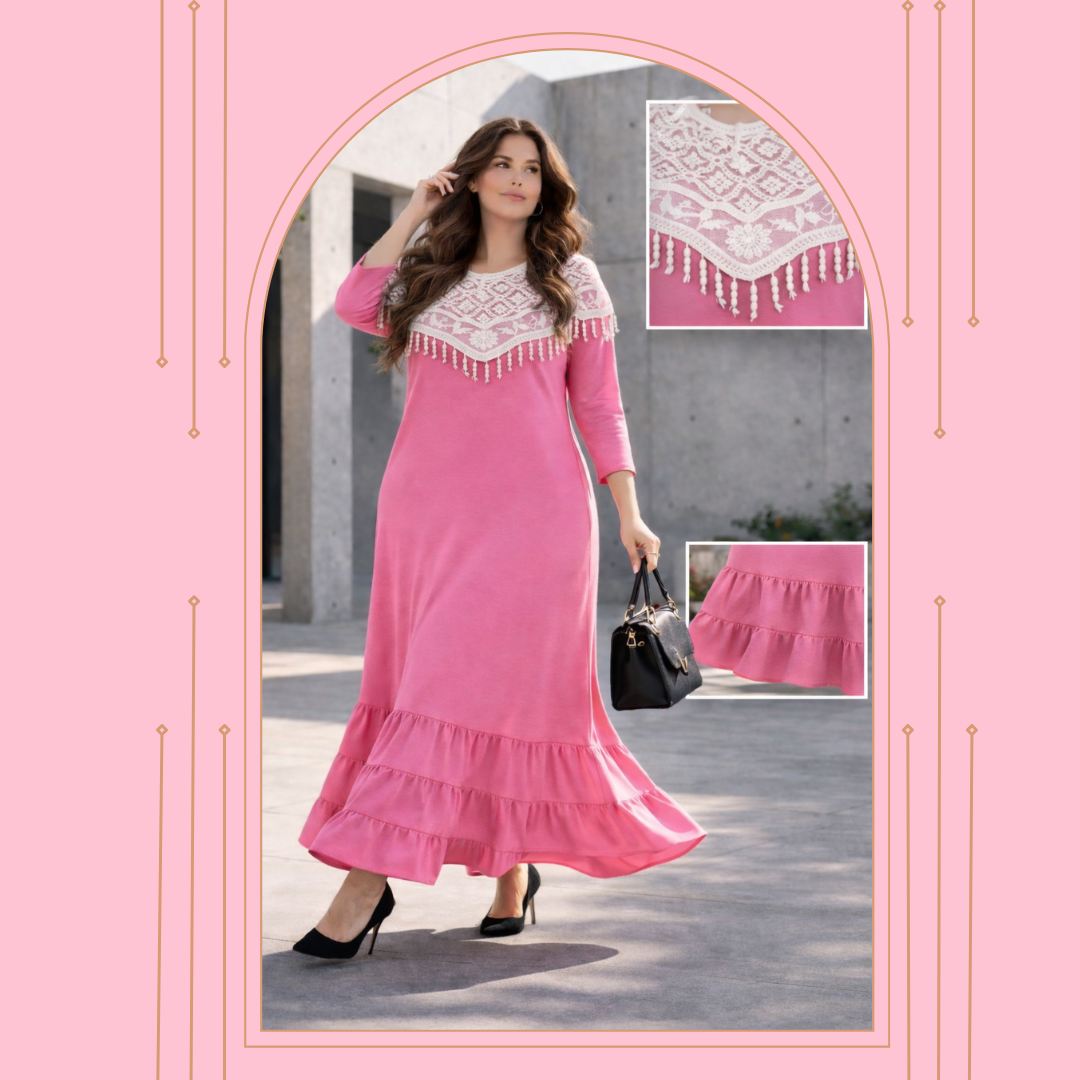 “Francine" Fuchsia Dress: S-3X.