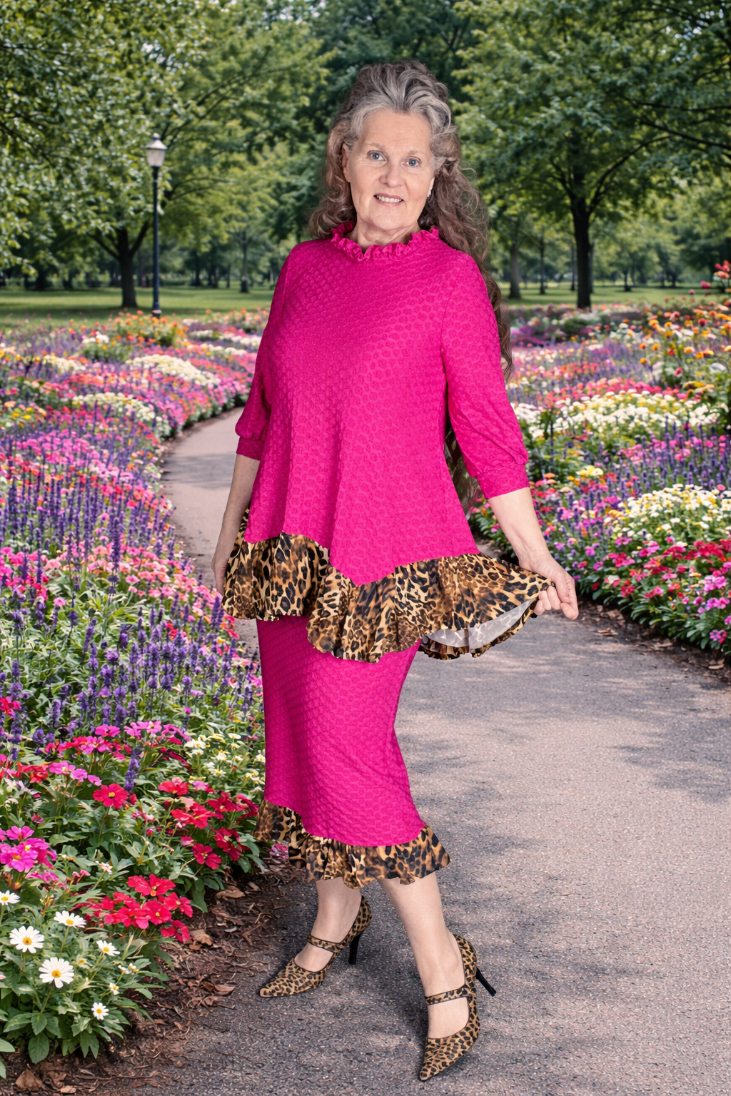 NEW! Magenta Honeycomb Two Piece Set: 1X - 3X