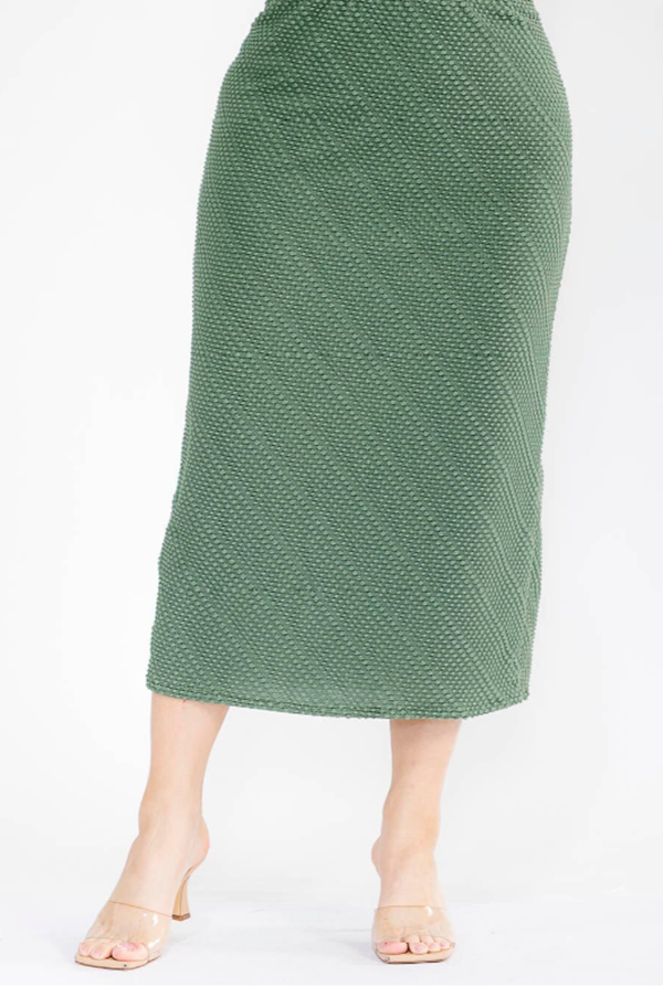 New! Olive (“Chenille” ) Textured Top: 1X -3X