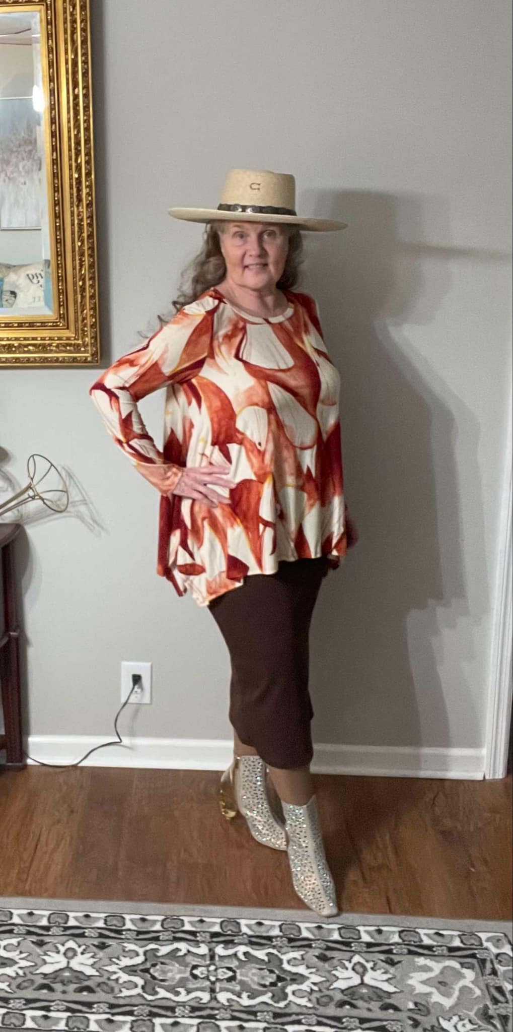 NEW! Orange Print Top: S-L