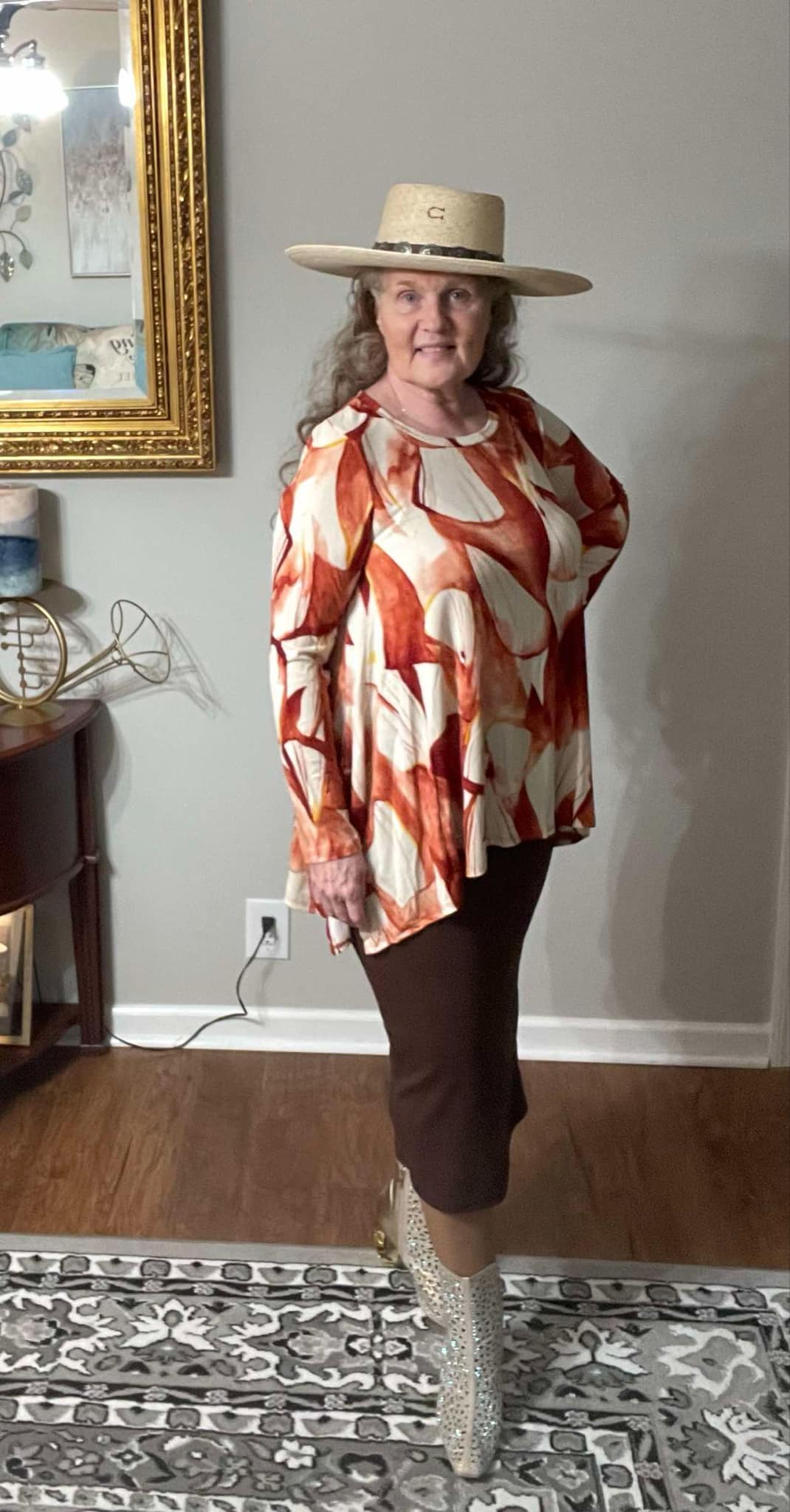 NEW! Orange Print Top: S-L