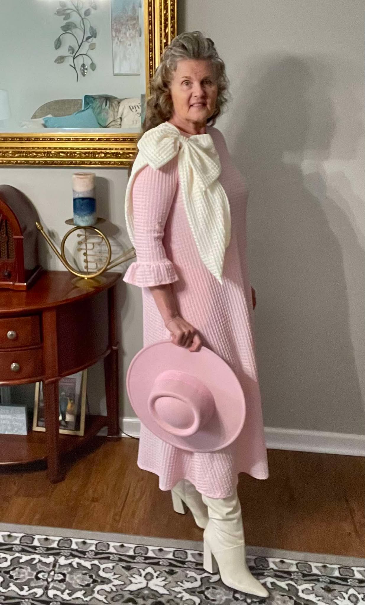 Pre-Order: Pink "Bow" Dress: S-3X (Select Sizes Arriving Back In Stock: 4/21)