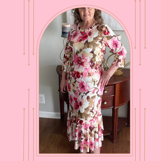 Pink Floral Ruffle Dress: Small FINAL SALE! Cannot Be Returned!