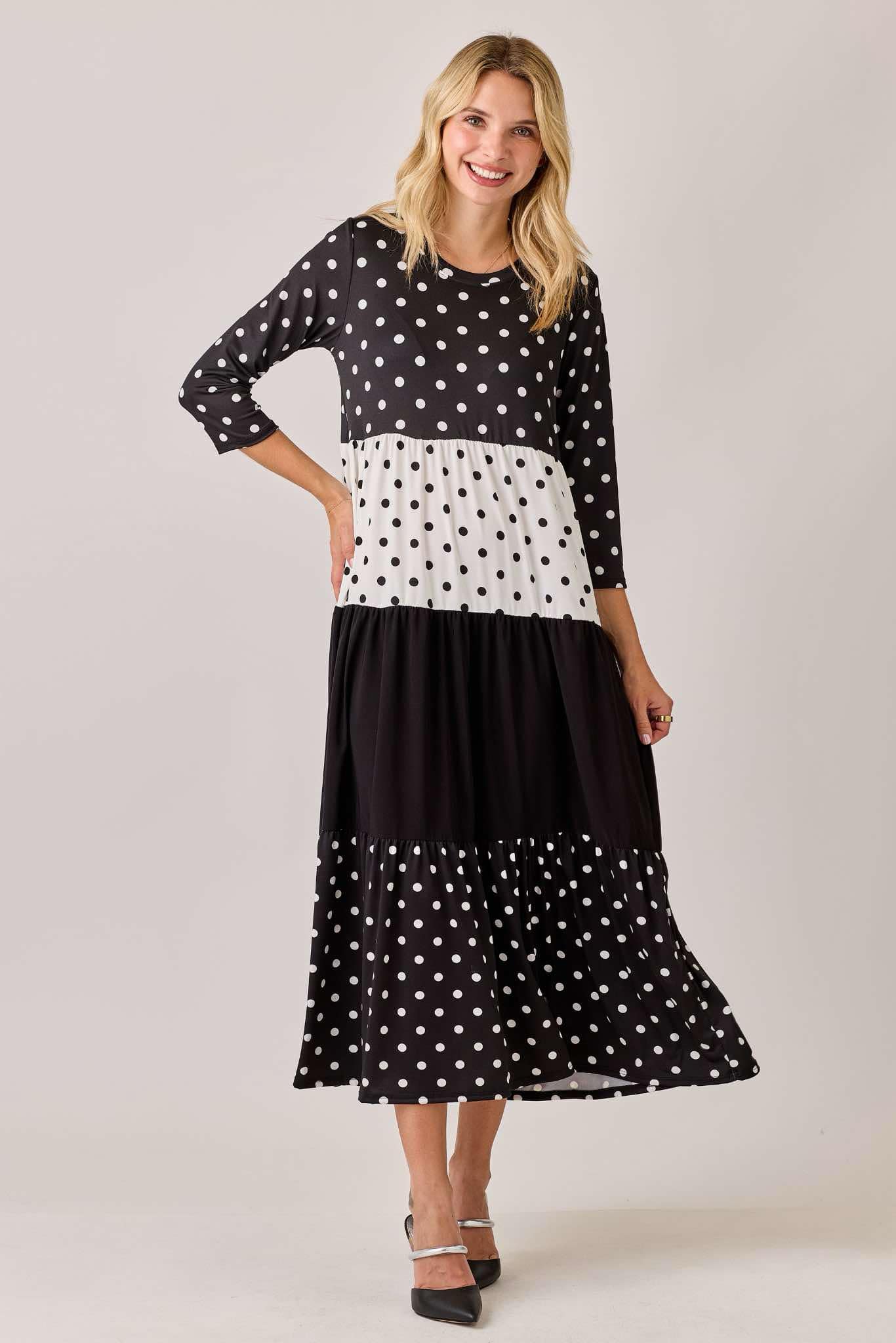 Black Polka Dot: S-3X.