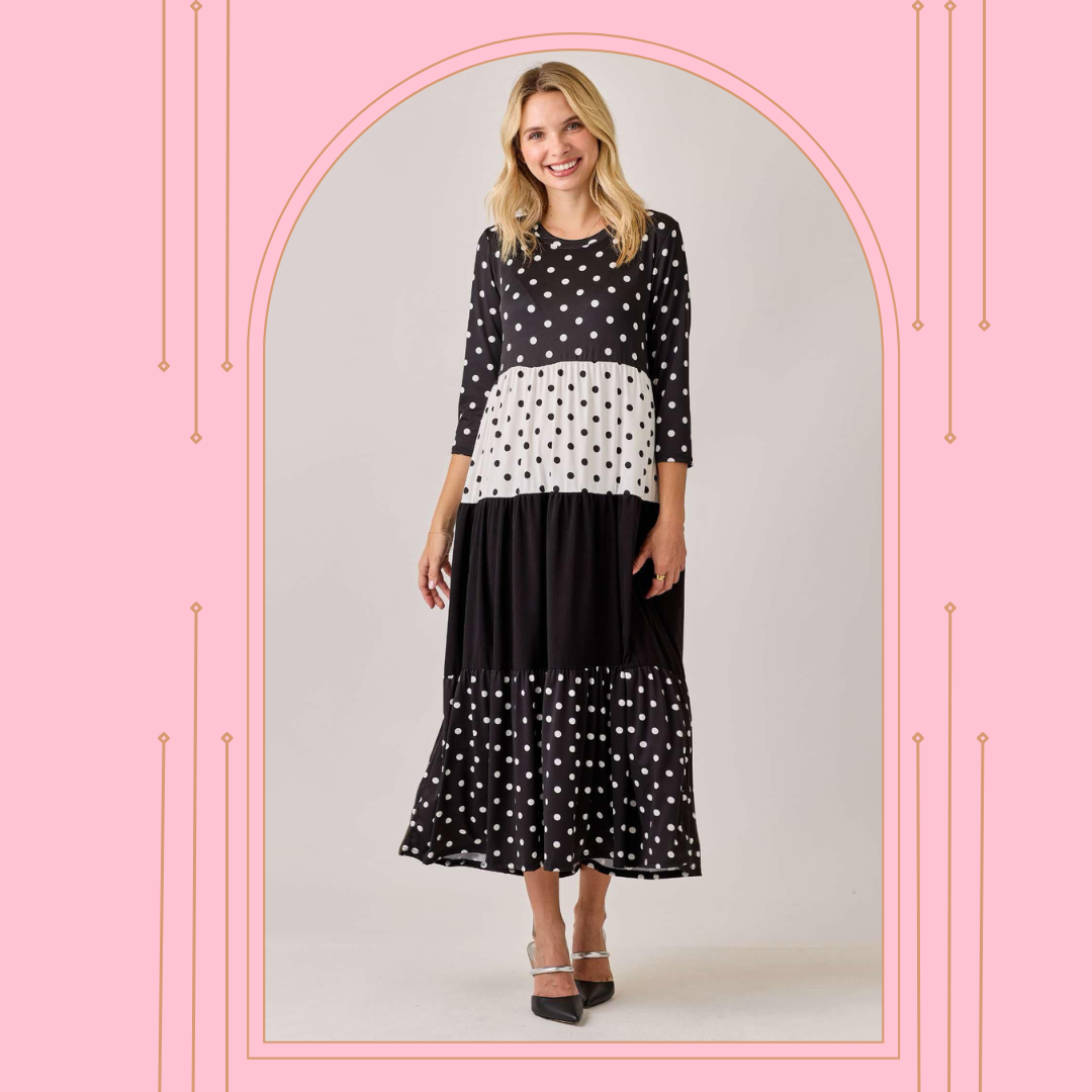 Black Polka Dot: S-3X.