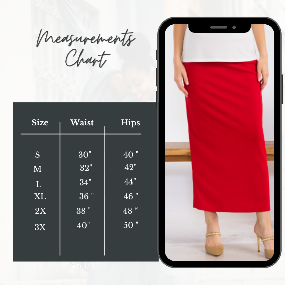 NEW! Red Maxi Skirt: S-3X Arrives in Stock 9/1