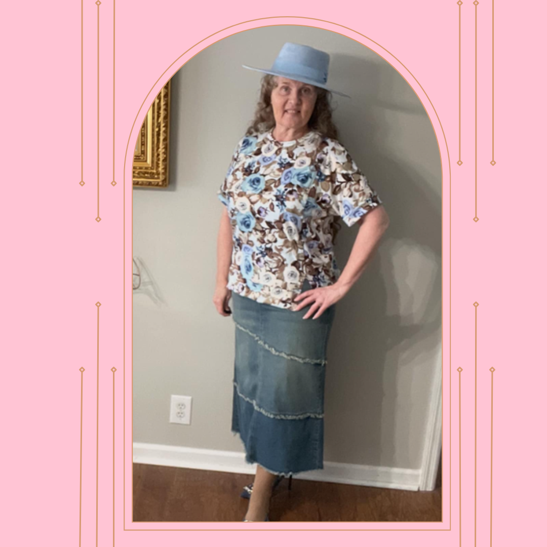 NEW! Veronica Vintage Wash Jean Skirt: S-3X