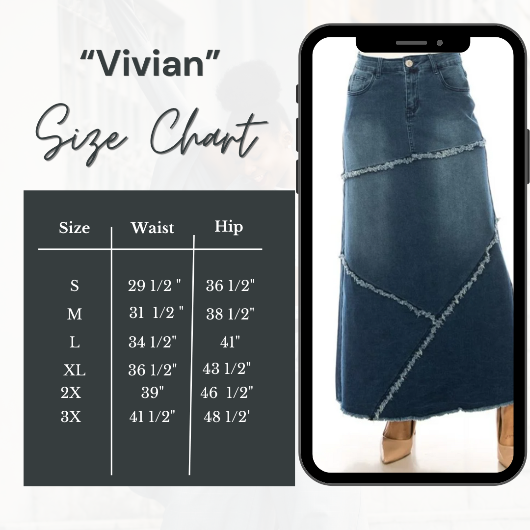 “ Vivian" Indigo Maxi Jean Skirt! S & XL FINAL SALE! Cannot Be Returned!
