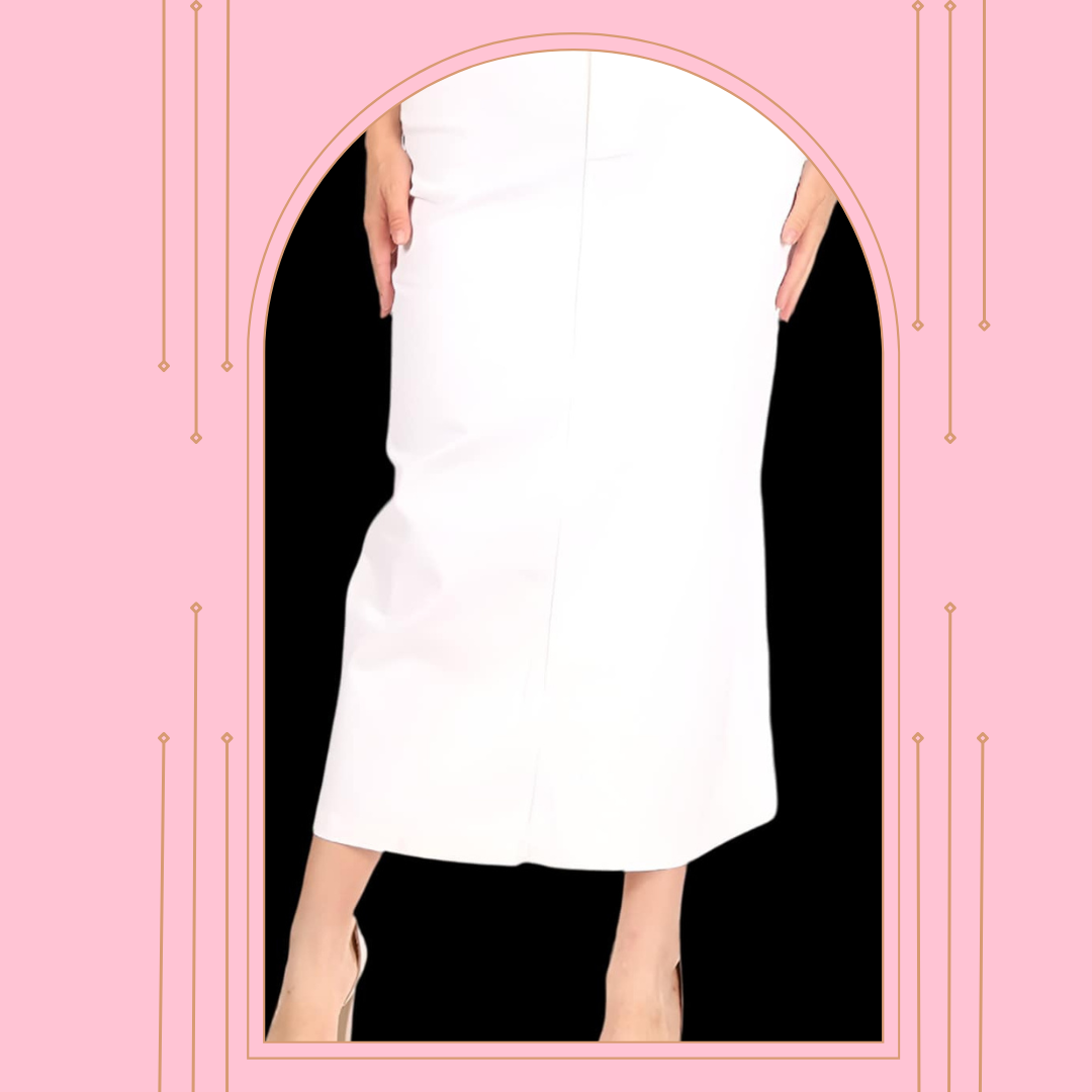 New! Pre-Order) The "Wynona" White Maxi Jean Skirt XS-3X Arriving In Stock: 5/21
