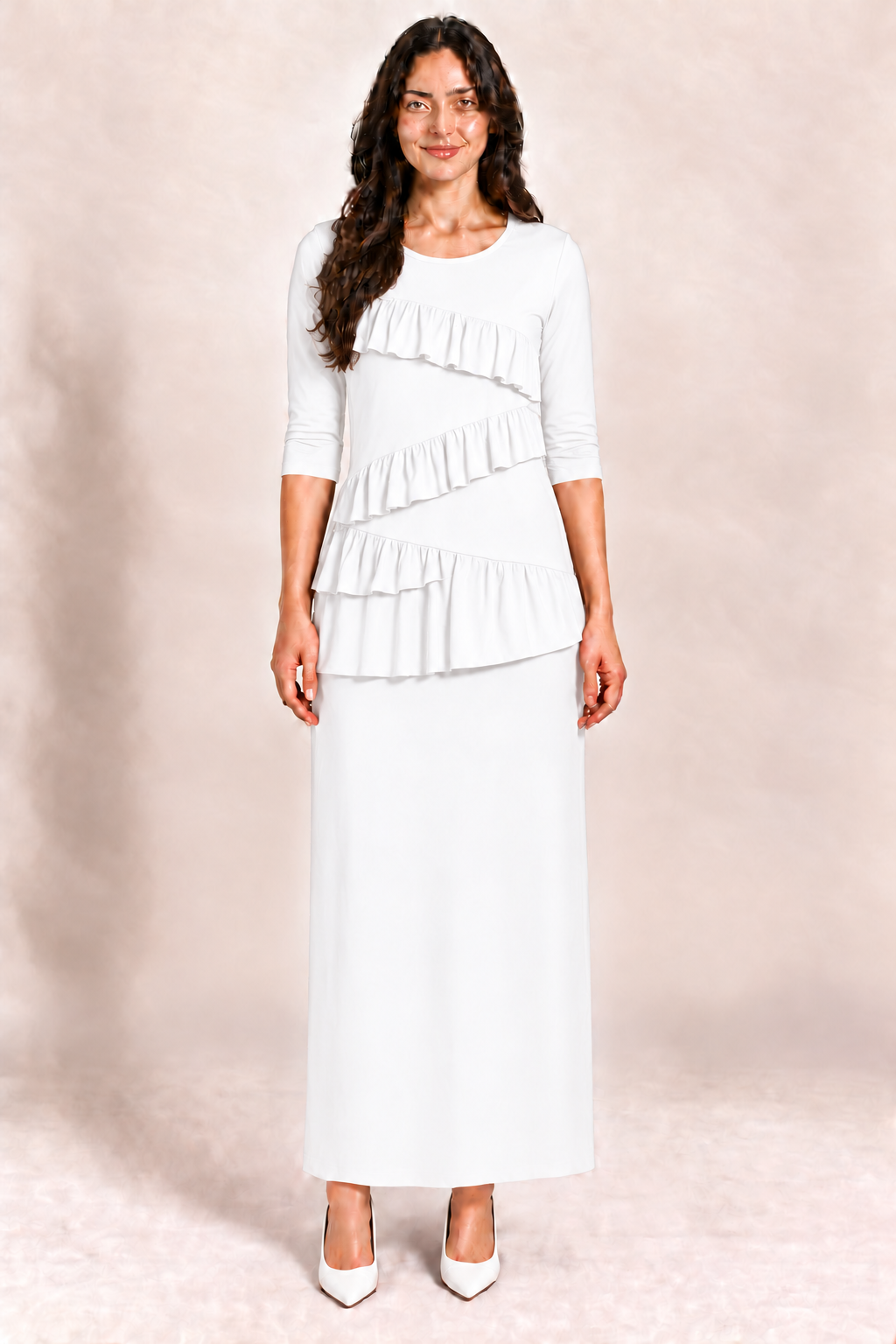 WHITE MAXI SKIRT : SMALL Final Sale! Cannot Be Returned!