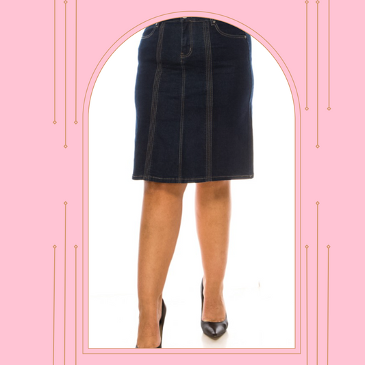 “Zoe" (Petite) Jean Skirt! S-3X-FINAL SALE! Cannot Be Returned!