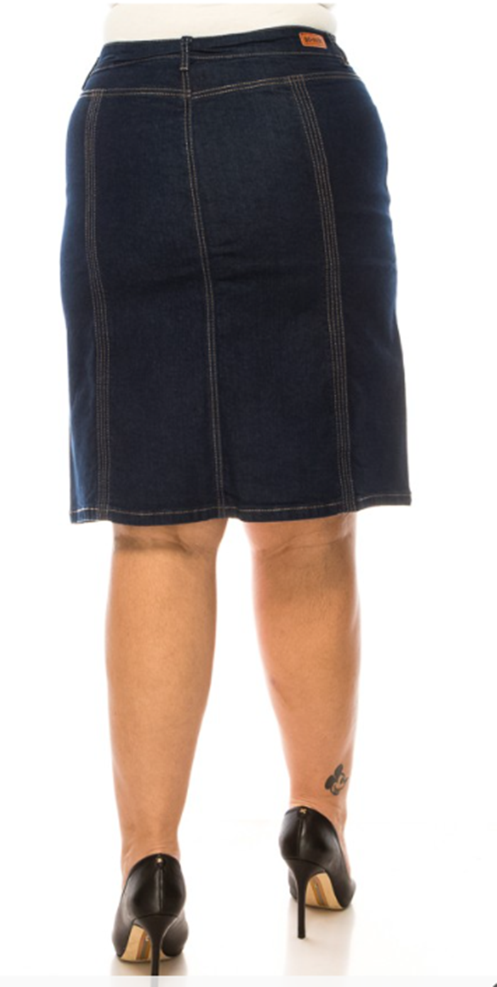 “Zoe" (Petite) Jean Skirt! S-3X-FINAL SALE! Cannot Be Returned!