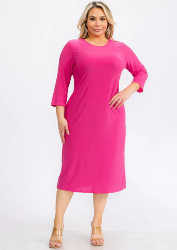 NEW! Fuchsia Layering Dress: 1X-3X Arriving in Stock: 9/27