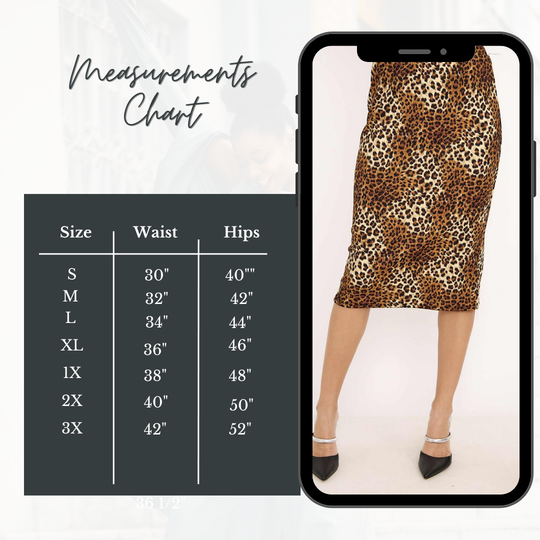 NEW! .Leopard Print Skirt: S-3X