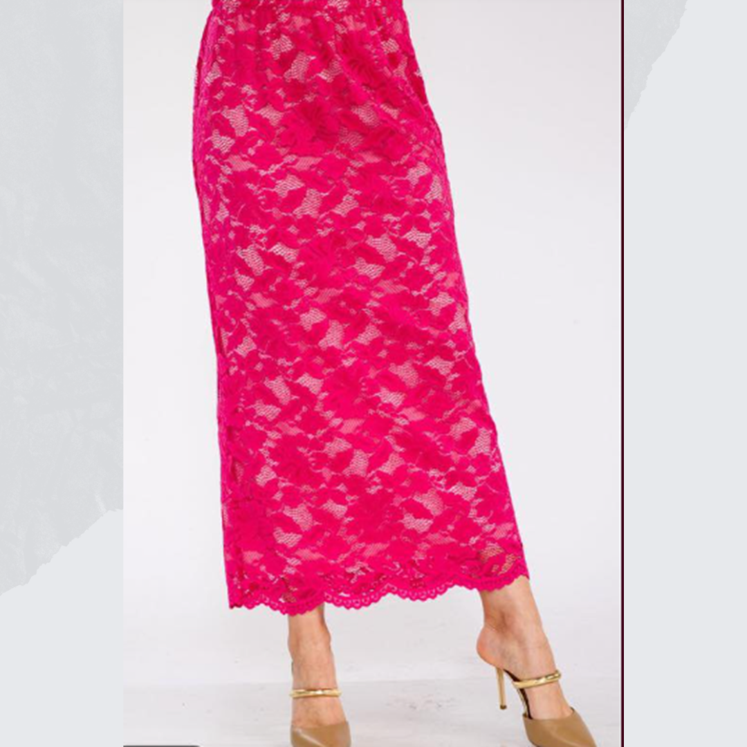 Magenta Lace Skirt: Small. FINAL SALE! Cannot Be Returned!