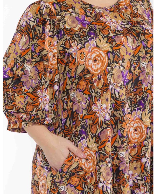 NEW! "SIERRA" Peach Floral Dress: S-3X