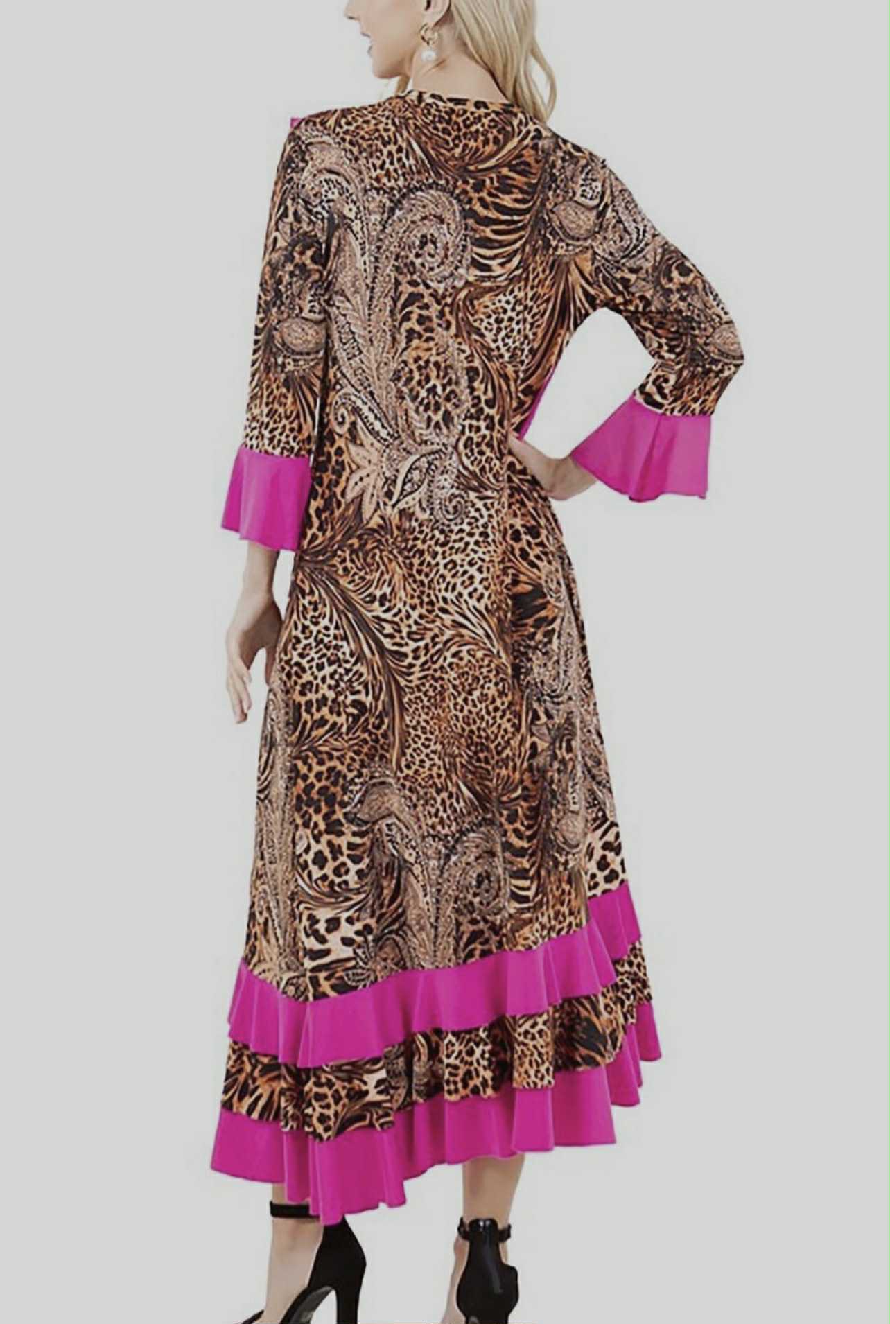 NEW! "Stacey" Pink/Leopard Dress: S-XL  Arriving In Stock: 10/31