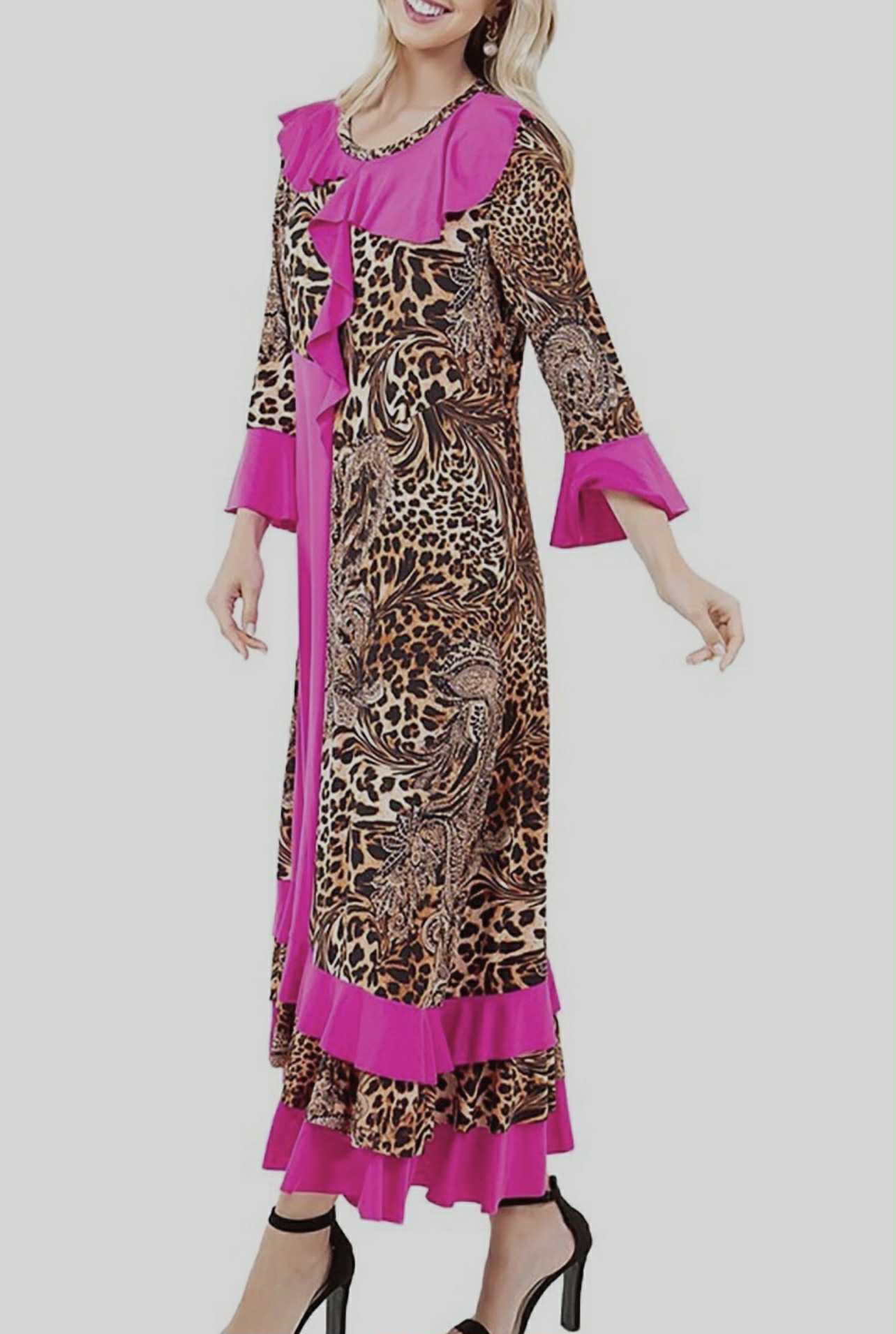 NEW! "Stacey" Pink/Leopard Dress: S-XL  Arriving In Stock: 10/31
