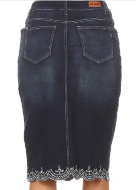 Dark Indigo Eyelet Denim #227 XS. Final Sale! Cannot be Returned!