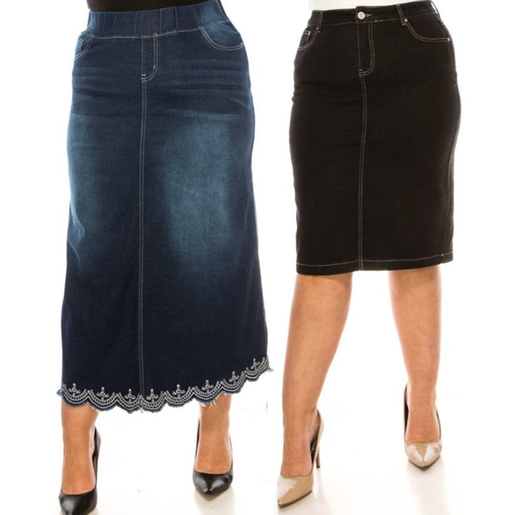 Denim Skirts: XS-5X