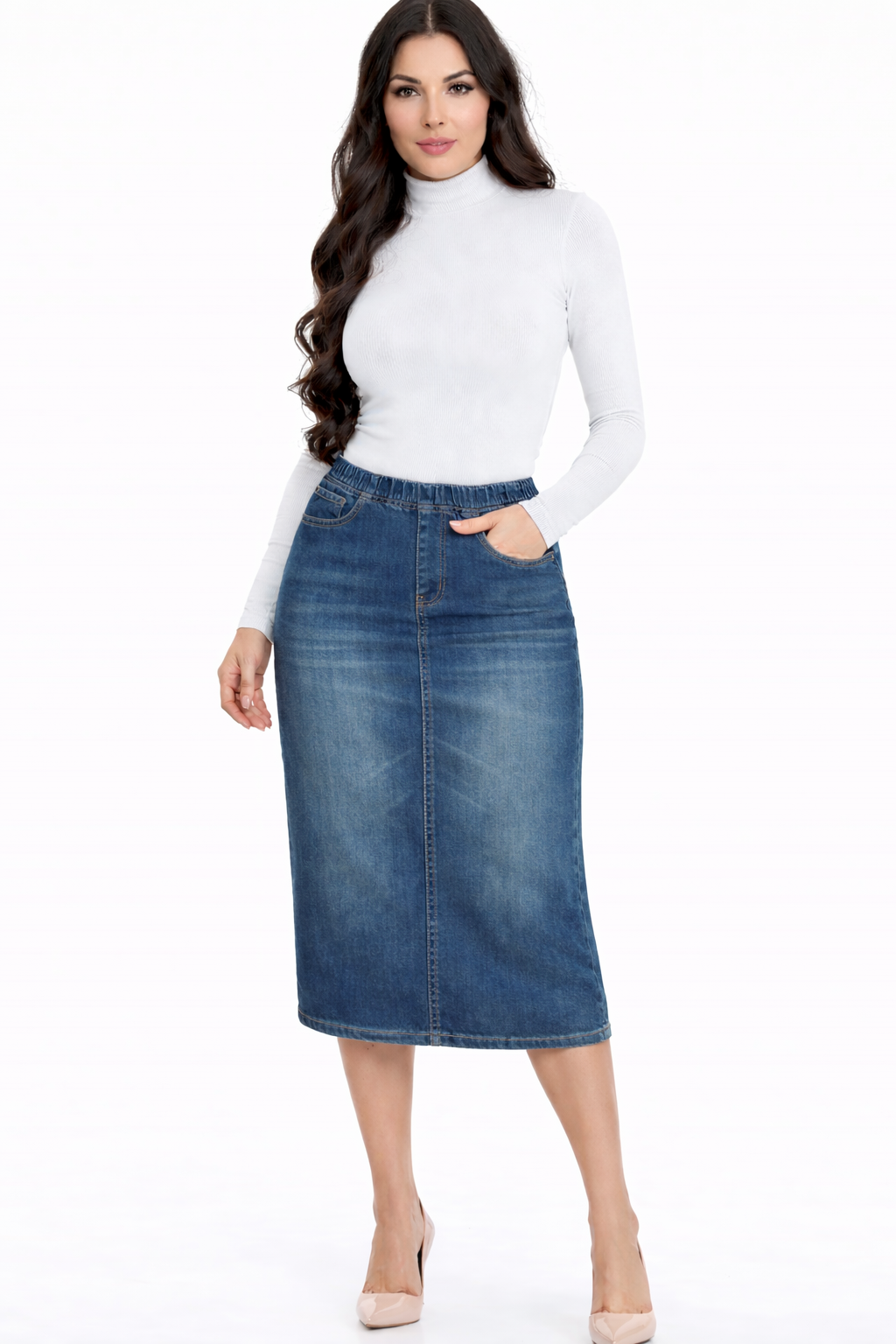 "Juliet"  Indigo Wash (#104)  XS-3X (Elastic Waist)