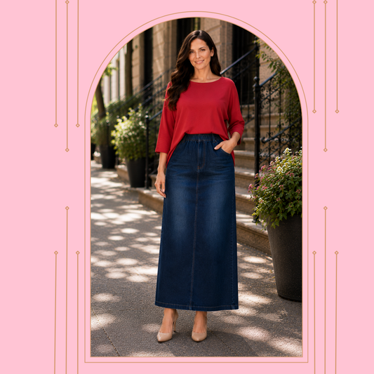 "Trudy"  Dark Indigo XS-3X (Elastic Waist)