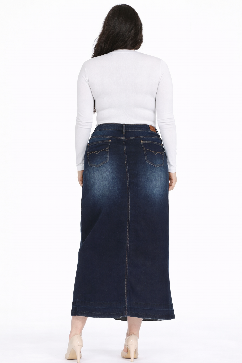 NEW! "Lenora" Dark Indigo Maxi Jean Skirt (Zipper style) XL-3X